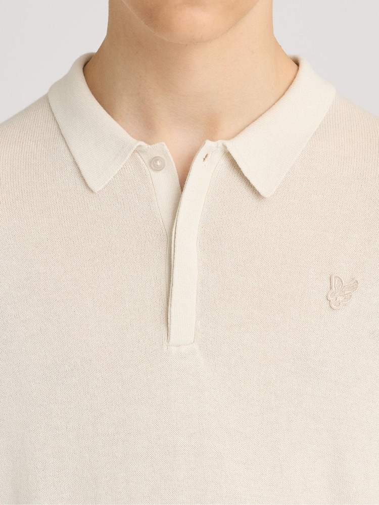 Lyle & Scott Cream Knitted Polo Shirt - Image 2 of 5