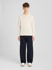 Lyle & Scott Cream Knitted Polo Shirt - Image 3 of 5