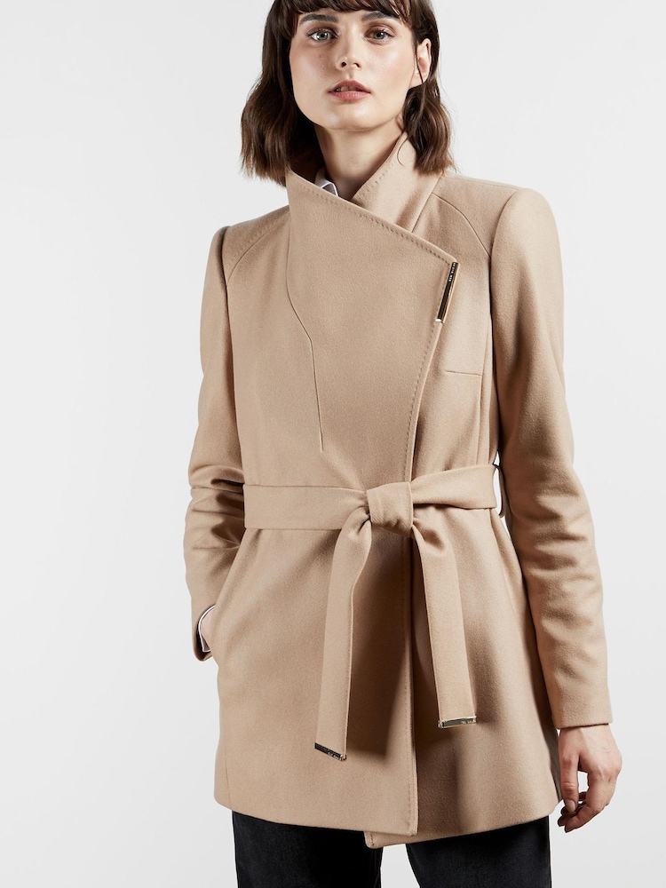Ted Baker Brown Rosess Short Wool Wrap Coat - Image 1 of 5