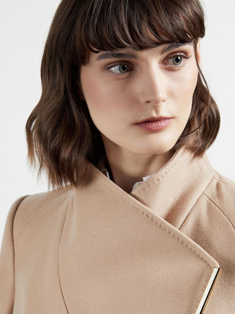 Ted Baker Brown Rosess Short Wool Wrap Coat - Image 2 of 5