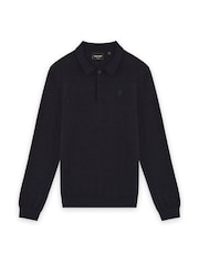 قميص بولو محبوك بكُم طويل من Lyle & Scott - صورة 6 من 7