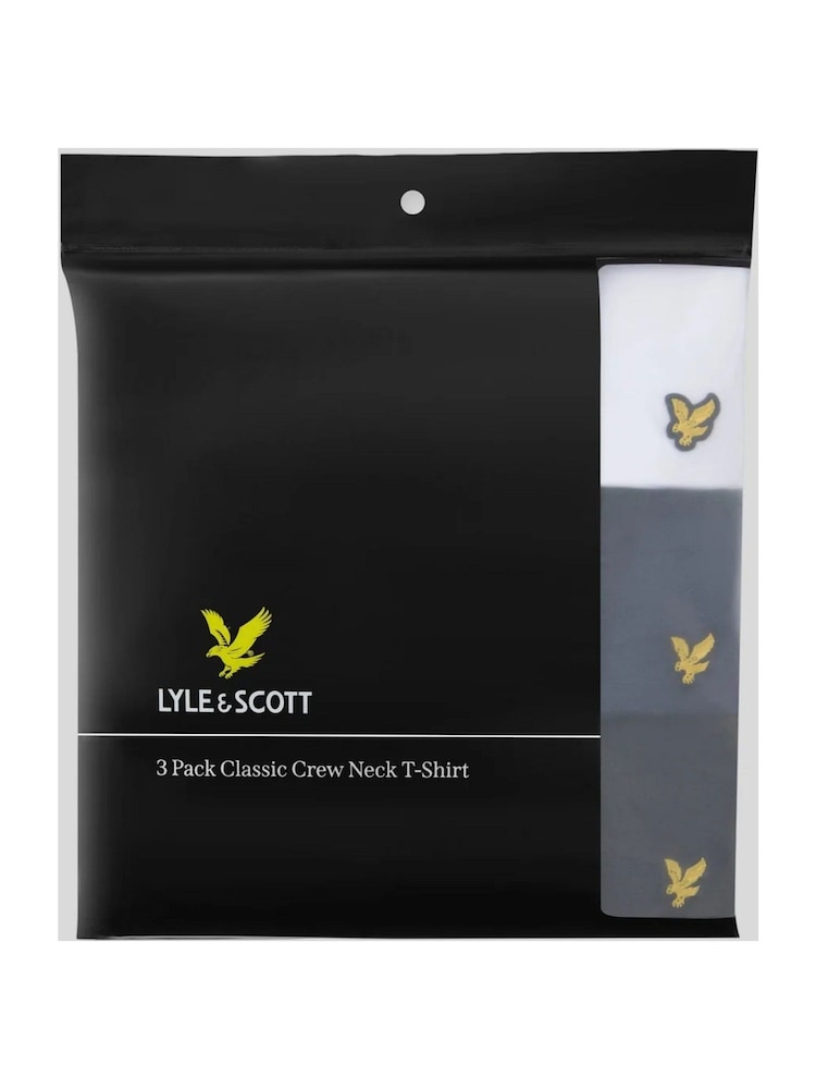 Melns/Zils/Balts - Lyle & Scott mājas apģērbu T-kreklu 3 iepakojums - Attēls 2 no 2