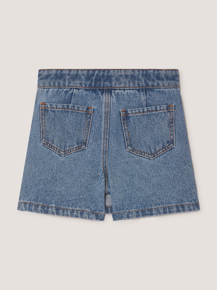 Monsoon Blue Butterfly Sequin Denim Skort - Image 2 of 3 Monsoon Blue Butterfly Sequin Denim Skort - Image 2 of 3
