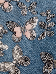 Monsoon Blue Butterfly Sequin Denim Skort - Image 4 of 4