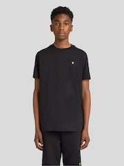Lyle & Scott Black Jacquard Tape T-Shirt - Image 1 of 6