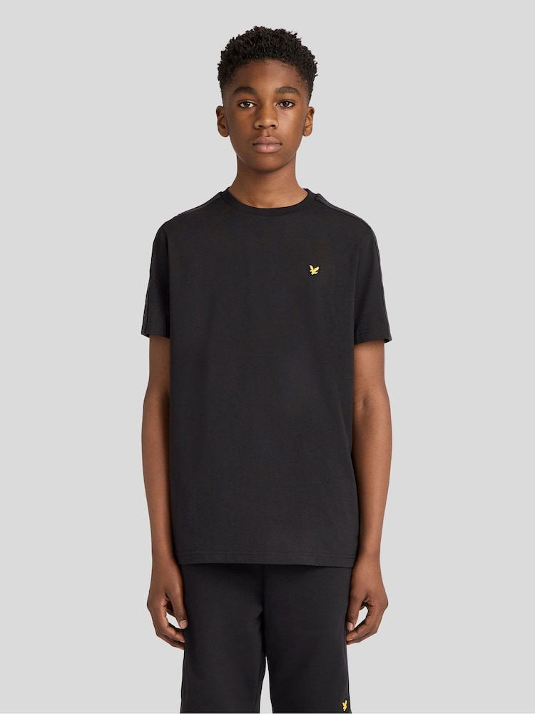 Lyle & Scott Black Jacquard Tape T-Shirt - Image 1 of 6 Lyle & Scott Black Jacquard Tape T-Shirt - Image 1 of 6