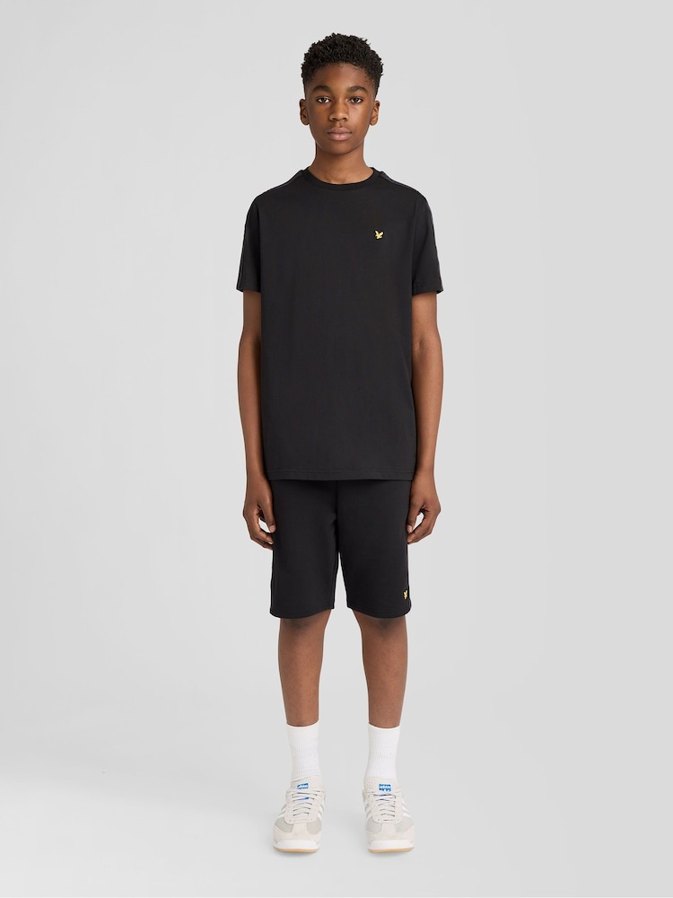 Lyle & Scott Black Jacquard Tape T-Shirt - Image 2 of 6 Lyle & Scott Black Jacquard Tape T-Shirt - Image 2 of 6