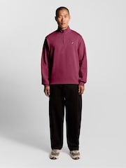 Lyle & Scott Red Quarter Zip Pullover Sweatshirt - Image 2 of 6