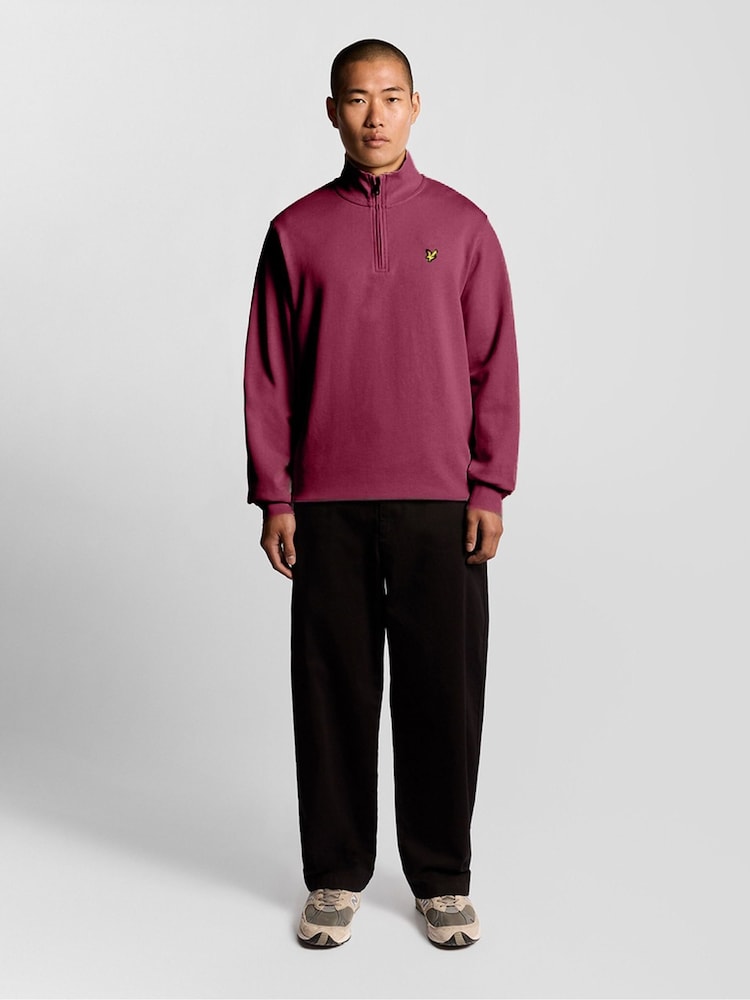 Lyle & Scott Red Quarter Zip Pullover Sweatshirt - Image 2 of 6