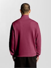 Lyle & Scott Red Quarter Zip Pullover Sweatshirt - Image 4 of 6