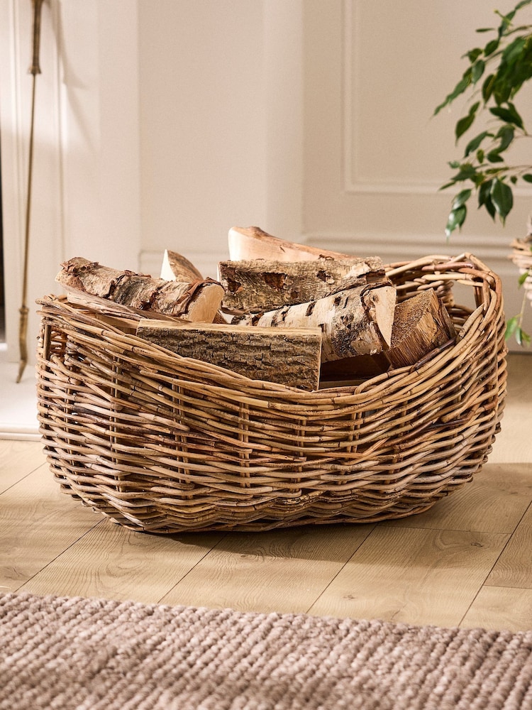 Dibor Natural Two Tone Fireside Storage Basket - Image 1 of 5 Dibor Natural Two Tone Fireside Storage Basket - Image 1 of 5
