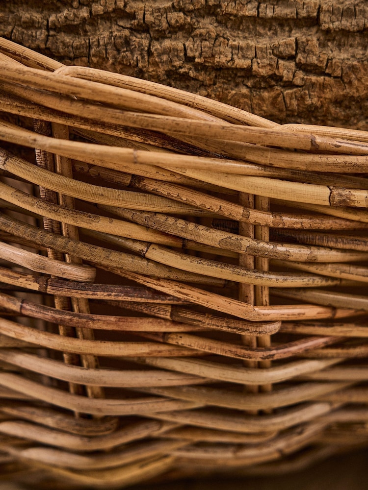 Dibor Natural Two Tone Fireside Storage Basket - Image 2 of 5 Dibor Natural Two Tone Fireside Storage Basket - Image 2 of 5