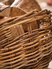 Dibor Natural Two Tone Fireside Storage Basket - Image 3 of 5