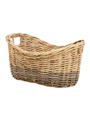 Dibor Natural Two Tone Fireside Storage Basket - Image 5 of 5