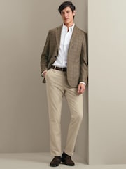 Charles Tyrwhitt Brown Check Italian Luxury Slim Fit Jacket - Image 3 of 6