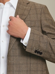 Charles Tyrwhitt Brown Check Italian Luxury Slim Fit Jacket - Image 4 of 6