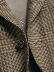 Charles Tyrwhitt Brown Check Italian Luxury Slim Fit Jacket - Image 6 of 6
