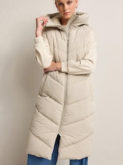 Oyster Cream Longline Padded Gilet - Image 3 of 8