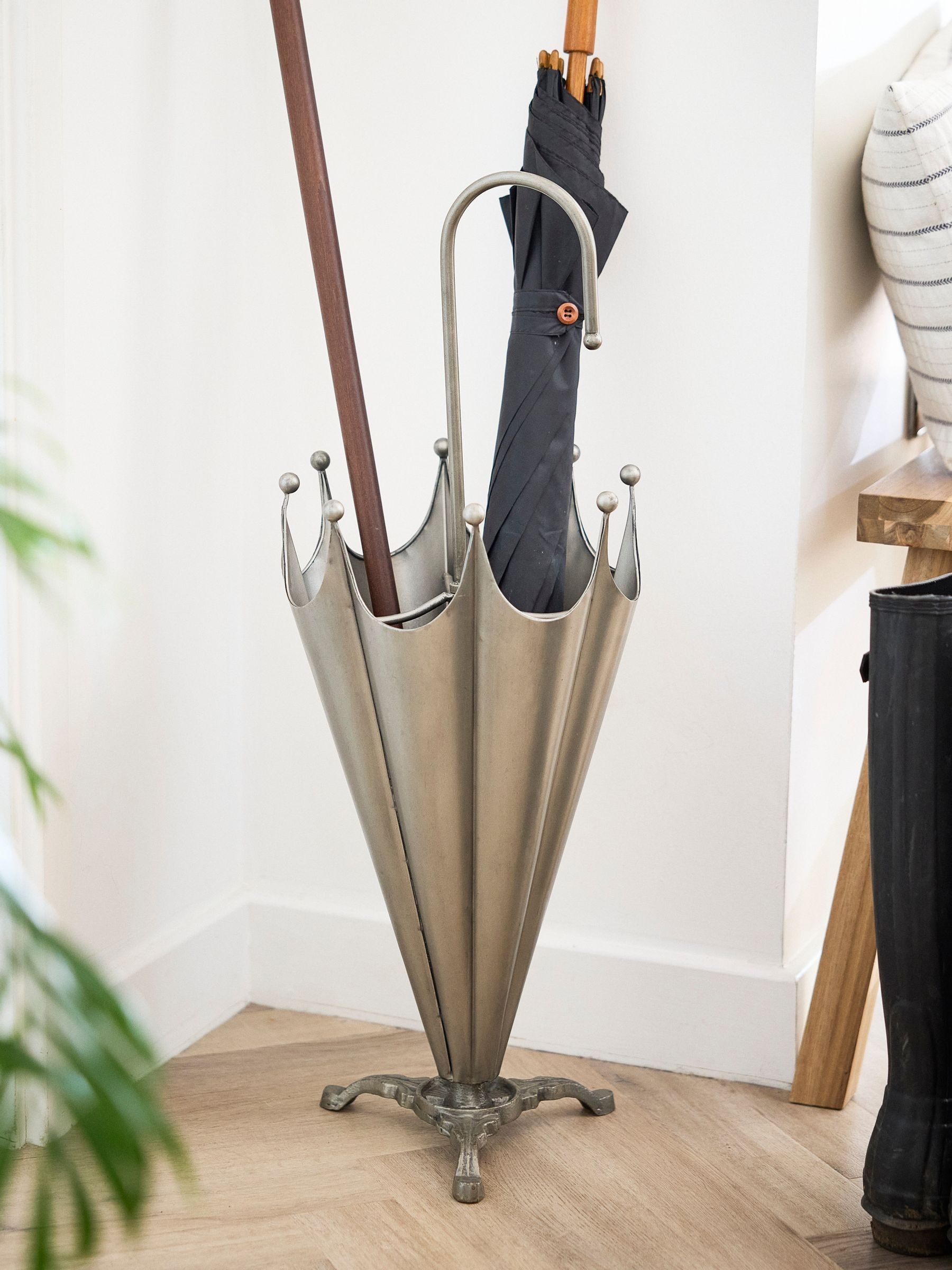 Dibor Unisex Silver Brushed Umbrella Stand