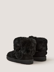 Monsoon Black Fluffy Pom Ankle Boots - Image 2 of 3