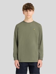 Lyle & Scott Green Plain Long Sleeve T-Shirt - Image 1 of 6