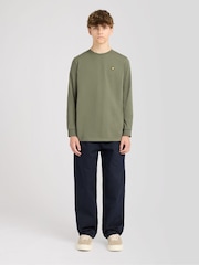 Lyle & Scott Green Plain Long Sleeve T-Shirt - Image 2 of 6