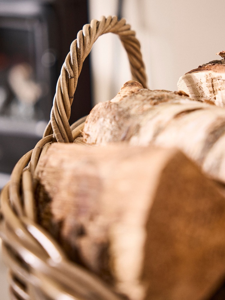 Dibor Natural Wicker Log Basket (Large) - Image 2 of 5 Dibor Natural Wicker Log Basket (Large) - Image 2 of 5