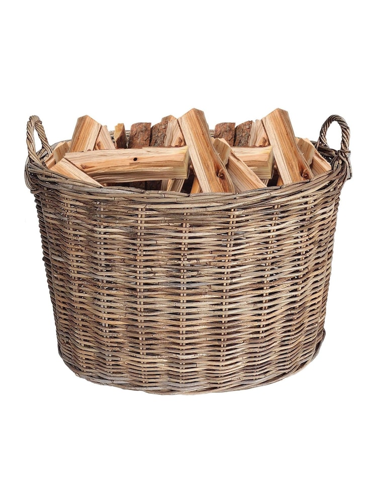 Dibor Natural Wicker Log Basket (Large) - Image 5 of 5 Dibor Natural Wicker Log Basket (Large) - Image 5 of 5