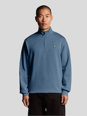 Lyle & Scott Blue Quarter Zip Pullover Sweatshirt - Image 1 of 6