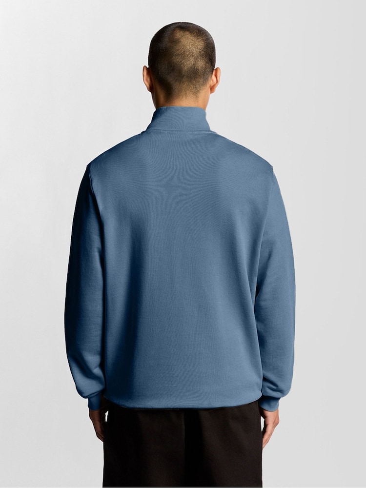 Lyle & Scott Blue Quarter Zip Pullover Sweatshirt - Image 2 of 6