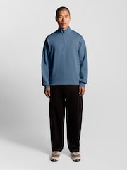 Lyle & Scott Blue Quarter Zip Pullover Sweatshirt - Image 3 of 6