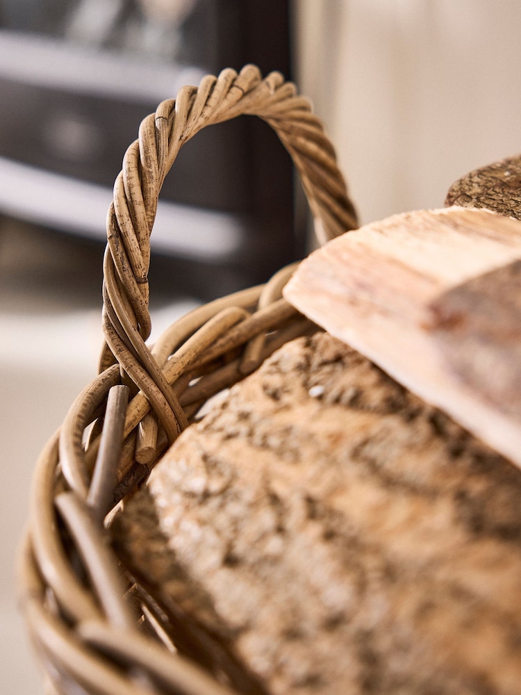 Dibor Natural Wicker Log Basket (Medium) - Image 2 of 5 Dibor Natural Wicker Log Basket (Medium) - Image 2 of 5