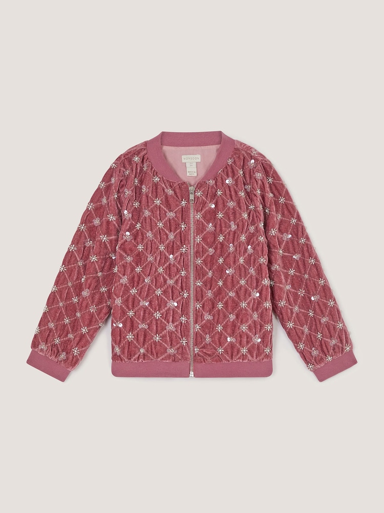 Monsoon Gracie Verzierte Velours-Bomberjacke - Bild 1 von 3 Monsoon Gracie Verzierte Velours-Bomberjacke - Bild 1 von 3