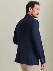 Charles Tyrwhitt Blue Check Italian Luxury Slim Fit Jacket - Image 2 of 6