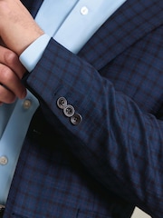 Charles Tyrwhitt Blue Check Italian Luxury Slim Fit Jacket - Image 3 of 6