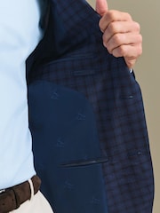 Charles Tyrwhitt Blue Check Italian Luxury Slim Fit Jacket - Image 4 of 6