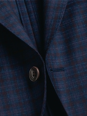 Charles Tyrwhitt Blue Check Italian Luxury Slim Fit Jacket - Image 6 of 6