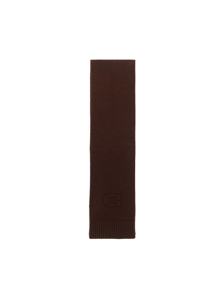 COACH Brown Signature Embossed Knit Muffler Scarve - Image 1 of 4
