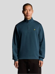 Lyle & Scott Teal Blue Quarter Zip Pullover Sweatshirt - Image 1 of 6