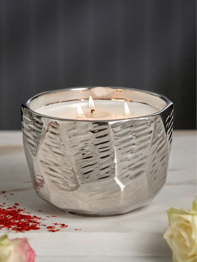 Silver Midnight Patchouli & Amber 3 Wick Scented Candles - Image 1 of 3