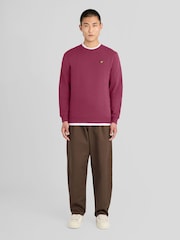 Rouge - Sweat Lyle & Scott ras du cou - Image 2 sur 6
