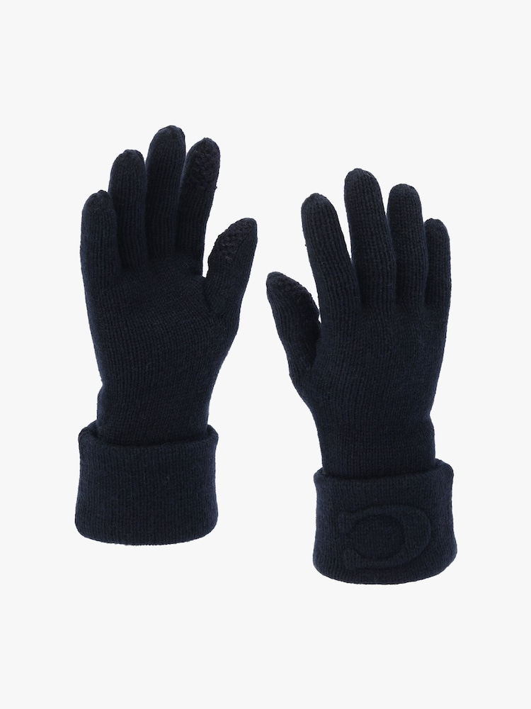 COACH Blue Signature Embossed Knit Gloves - Image 2 of 4
