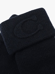 COACH Blue Signature Embossed Knit Gloves - Image 4 of 4