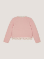 Monsoon Pink Sequin Butterfly Fluffy Cardigan - Image 2 of 3