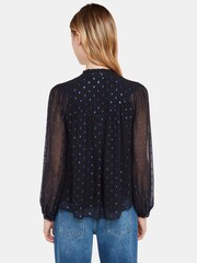 Whistles Blue Mia Metallic Dobby Top - Image 2 of 5