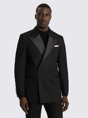 MOSS Black Relaxed Fit Double Breasted Suit Jacket - Image 1 of 5