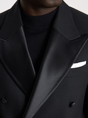 MOSS Black Relaxed Fit Double Breasted Suit Jacket - Image 4 of 5