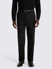 MOSS Black Relaxed Fit Flannel Suit Trousers - Image 1 of 3