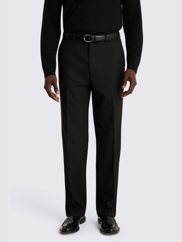 MOSS Black Relaxed Fit Flannel Suit Trousers - Image 1 of 3 MOSS Black Relaxed Fit Flannel Suit Trousers - Image 1 of 3