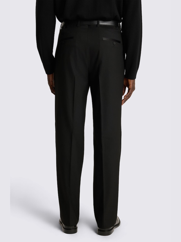 MOSS Black Relaxed Fit Flannel Suit Trousers - Image 2 of 3 MOSS Black Relaxed Fit Flannel Suit Trousers - Image 2 of 3